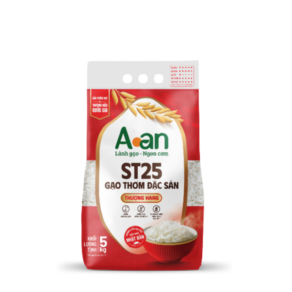 Gạo sạch Aan ST25 Thượng Hạng túi 5Kg